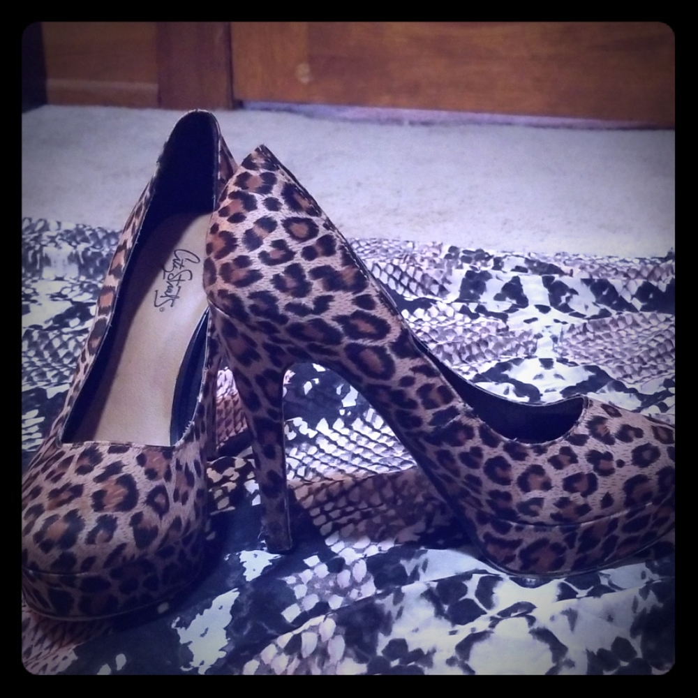 Leopard print heels